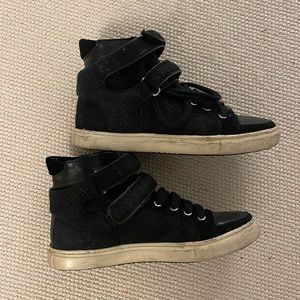 Maje size 38 black suede sneakers